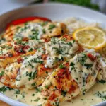 Creamy Lemon Garlic Chicken with Rice