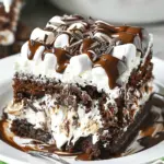 Marshmallow Chocolate Poke Cake