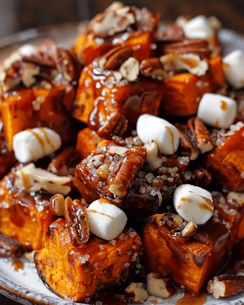Caramelized Sweet Potato Bites: Indulgent with Brown Sugar Marshmallows and Pecans