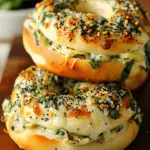 Cheesy Spinach Artichoke Bagels