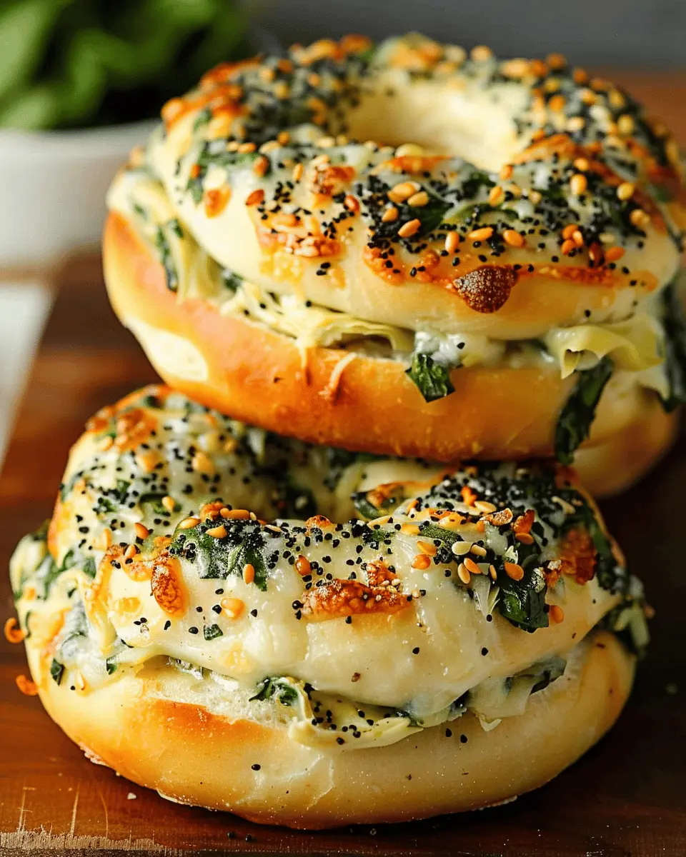 Cheesy Spinach Artichoke Bagels: The Best Homemade Snack