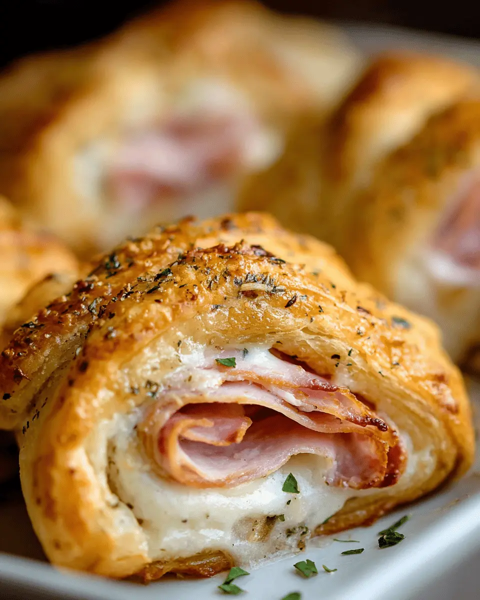 Chicken Cordon Bleu Crescent Rolls with Turkey Bacon and Chicken Ham