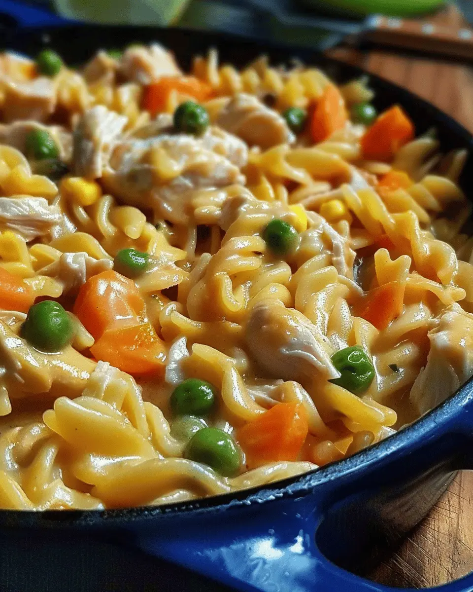 Chicken Pot Pie Pasta: Easy Comfort Food with Turkey Bacon and Chicken Ham