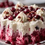 Cranberry Jello Salad with Cream Cheese Topping