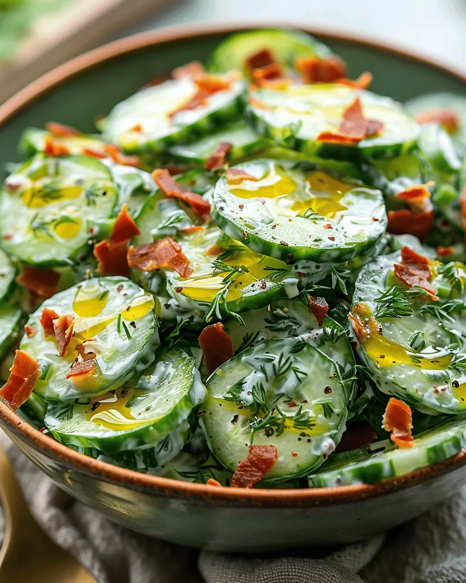 Cucumber Ranch Crack Salad with Turkey Bacon and Chicken Ham Delight