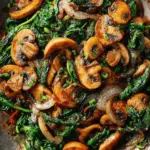 Easy Sautéed Spinach with Mushrooms & Onions