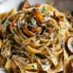 Fettuccine with Caramelized Leeks and Oyster Mushrooms