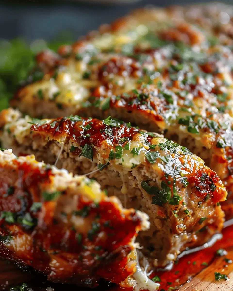 Juicy Garlic Parmesan Chicken Meatloaf with Turkey Bacon Delight