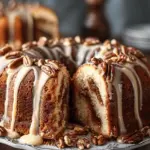 Pecan Caramel Cinnamon Roll Cream Cheese Pound Cake