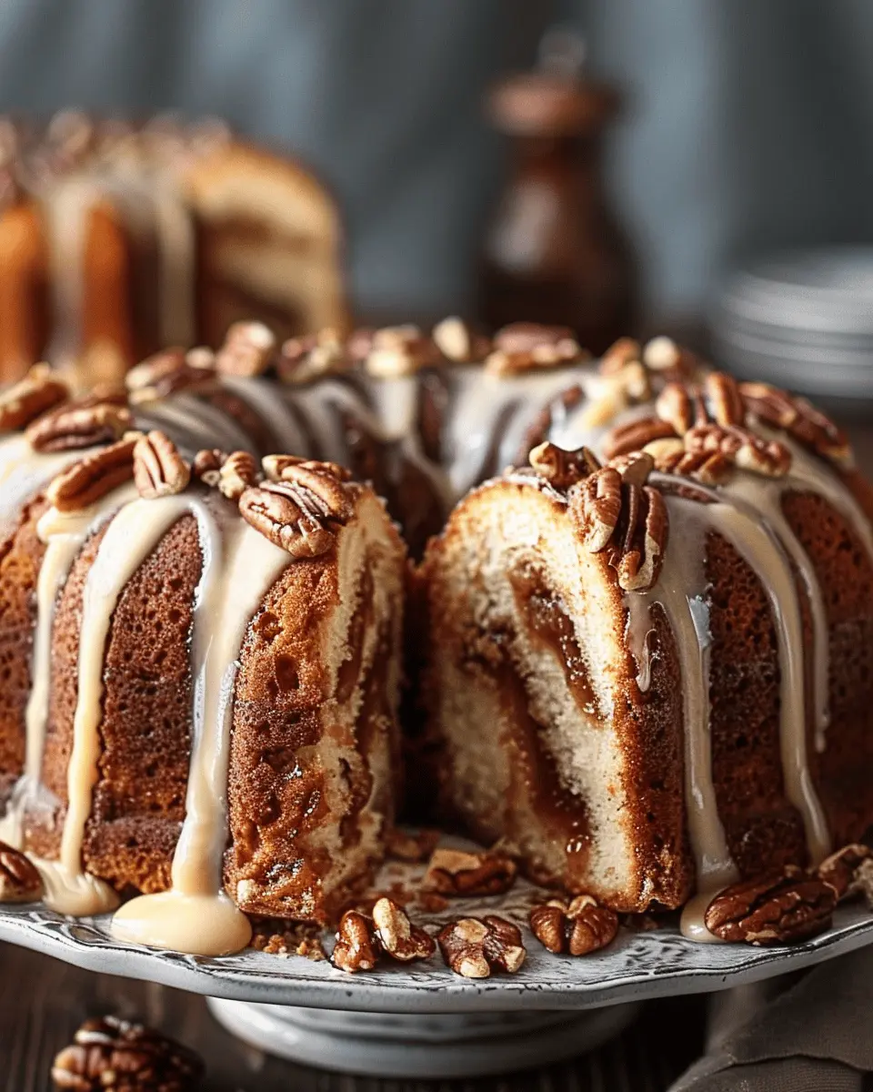 Pecan Caramel Cinnamon Roll Cream Cheese Pound Cake Delightful Indulgence