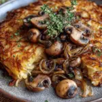 Rösti with Caramelized Onions and Sautéed Mushrooms