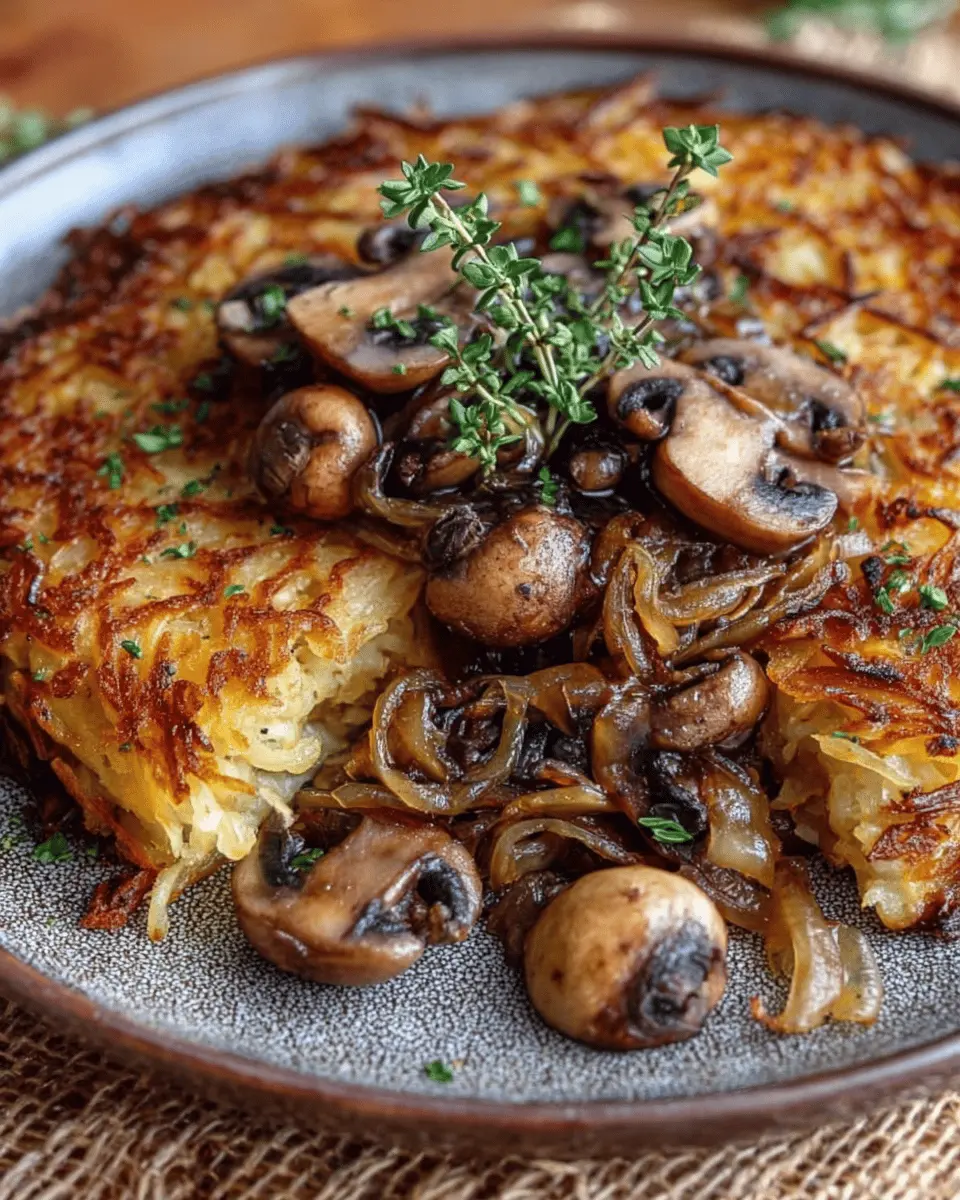 Rösti with Caramelized Onions and Sautéed Mushrooms: A Cozy Indulgence