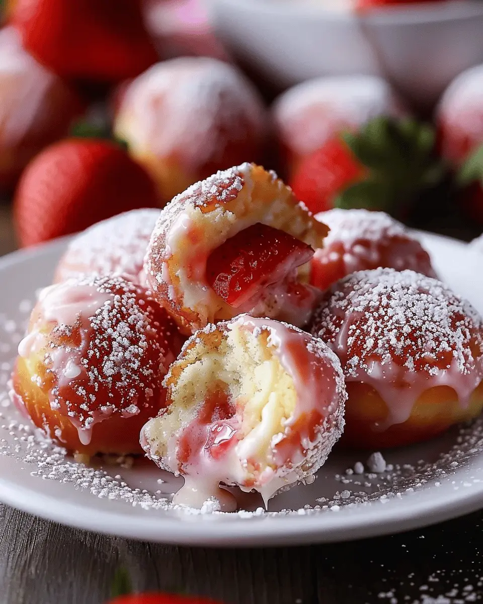 Strawberry Cheesecake Stuffed Donut Holes: Indulgent Homemade Treats