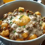 Tater Tot Breakfast Bowl with Sausage Gravy