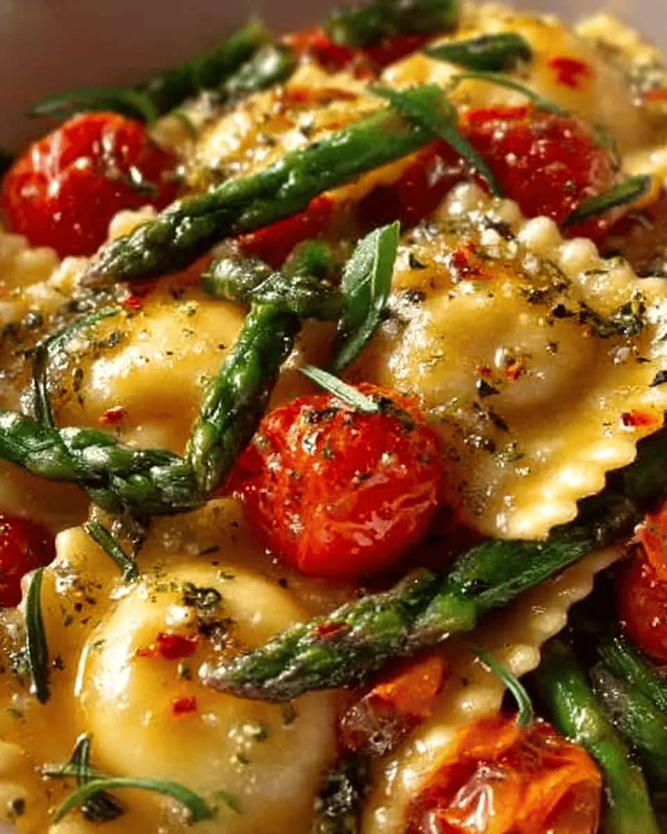 Ravioli with Tomatoes, Asparagus, Garlic, and Herbs: Easy Gourmet Delight