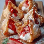 Deep-Fried Strawberry Cheesecake Stuffed Wonton Bites