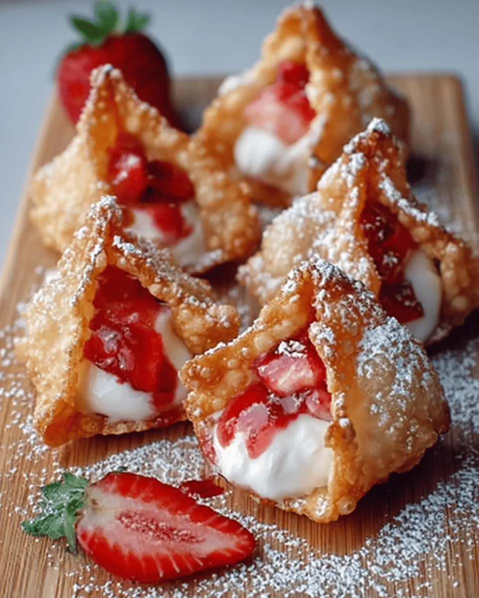 Deep-Fried Strawberry Cheesecake Wonton Bites: Indulgent Delight