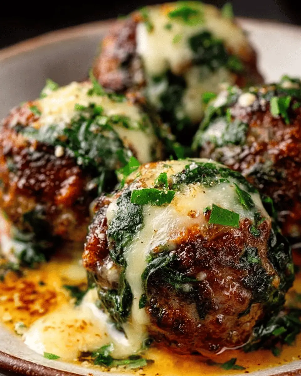 Mozzarella Stuffed Spinach Meatballs: Juicy Turkey Bacon Delight