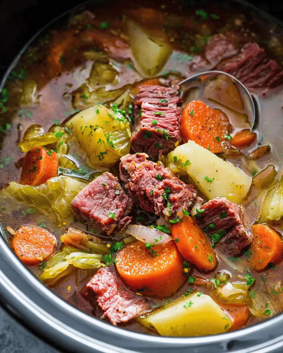 Slow Cooker Corned Beef & Cabbage Stew: Easy Comfort Food Recipe