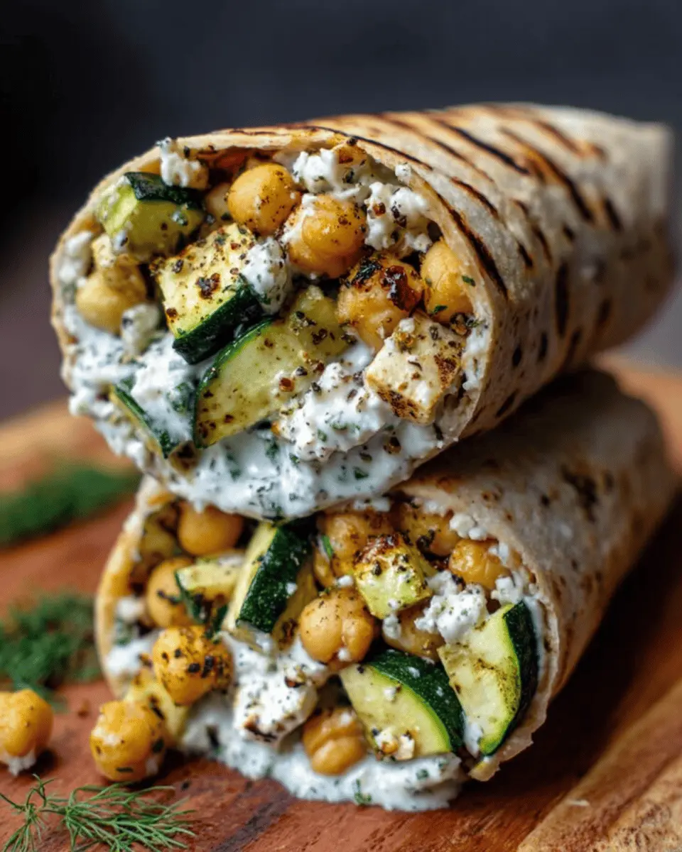 Grilled Zucchini Feta Chickpea Wrap: Fresh & Easy Delight