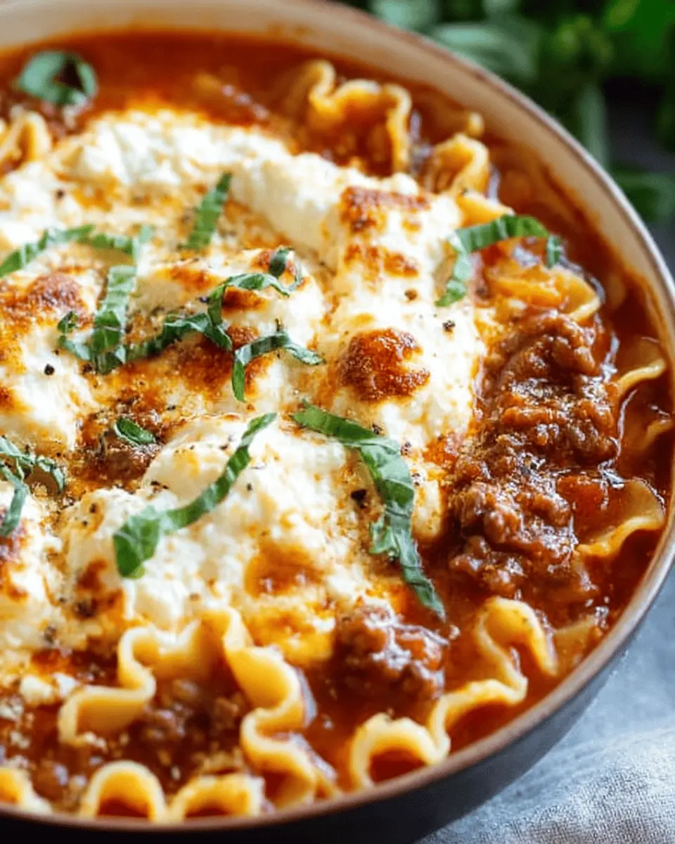 Creamy Lasagna Soup with Ricotta Topping: A Cozy Indulgence