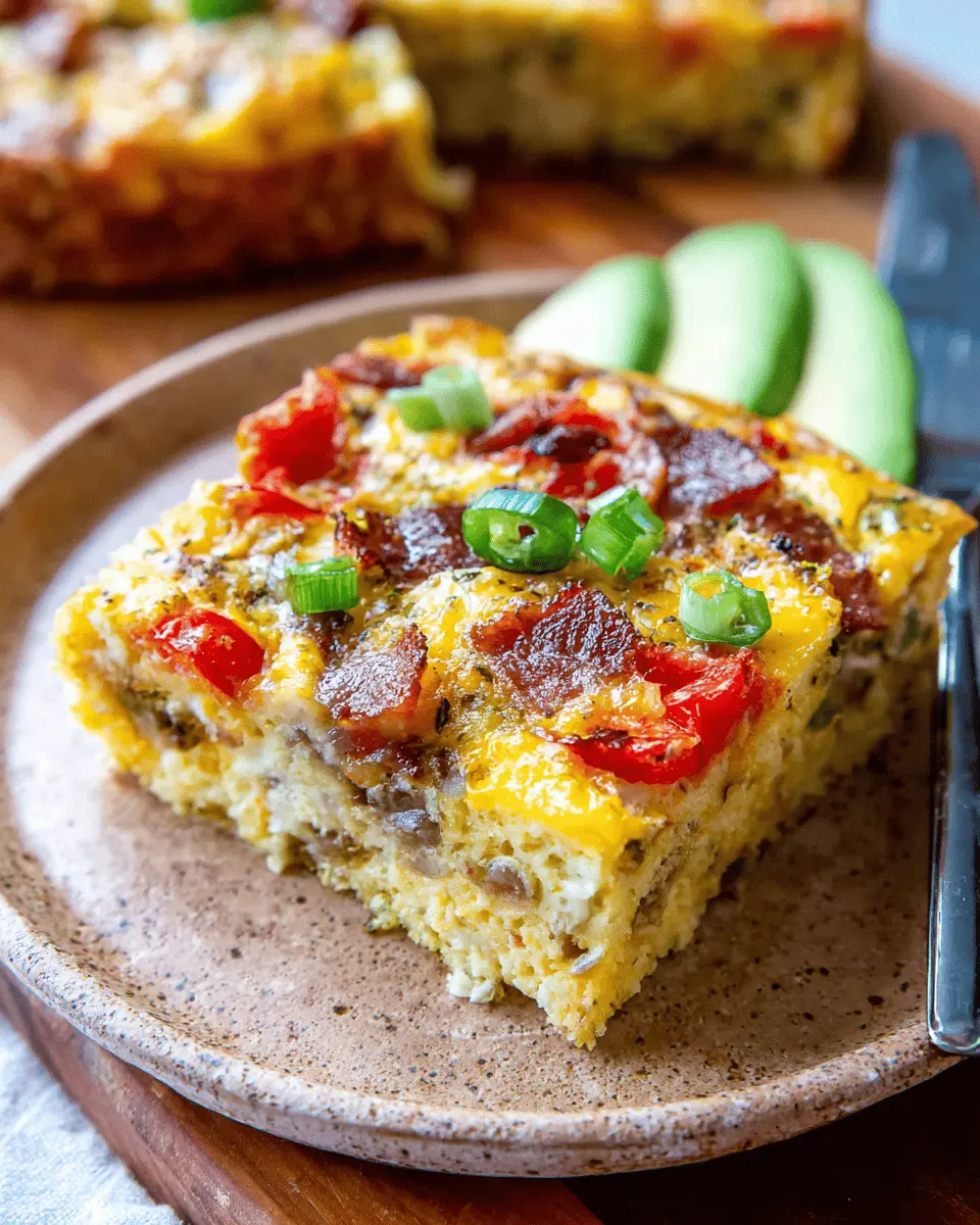 Easy Egg Casserole with Turkey Bacon and Chicken Ham Delight