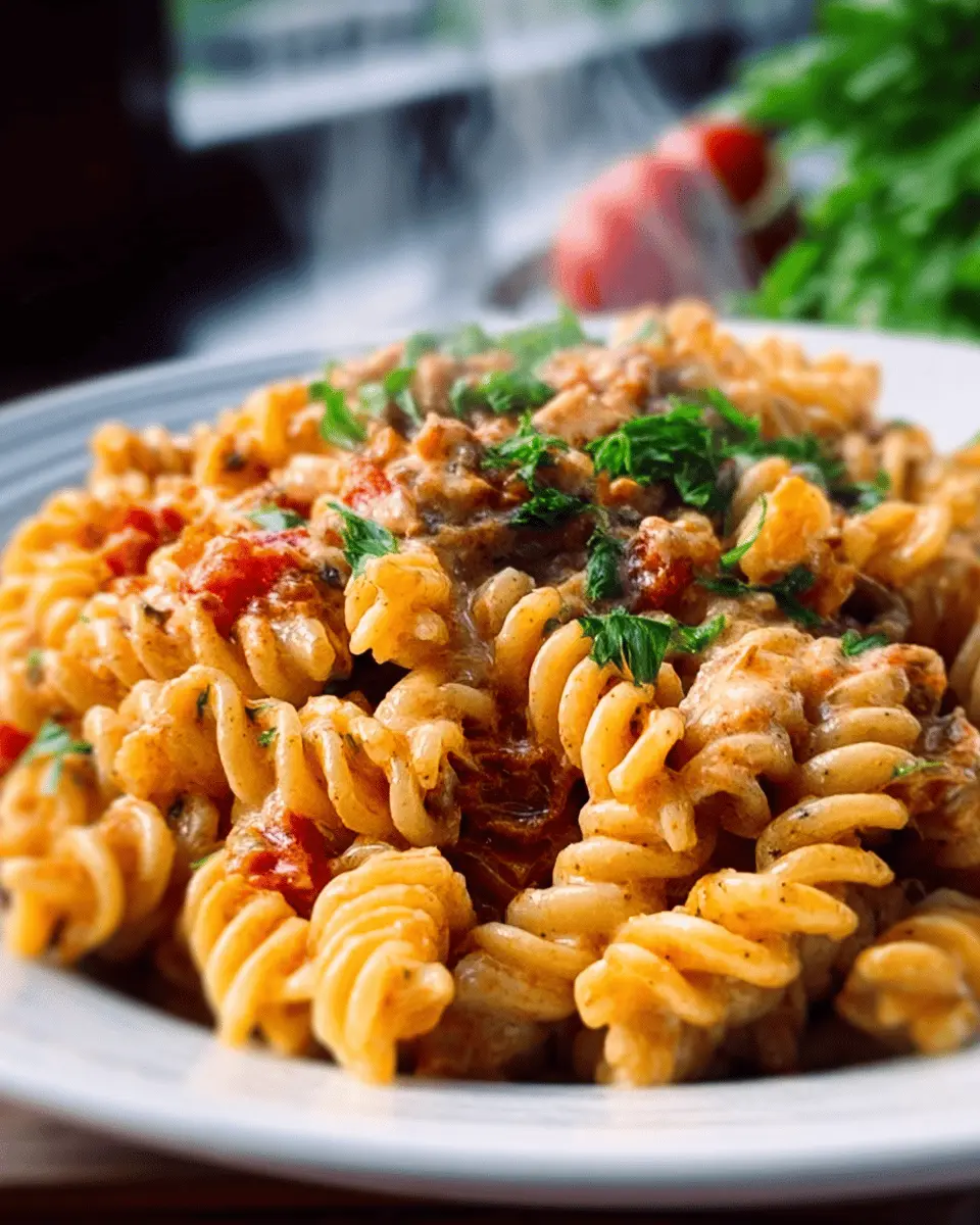 Rotel Pasta with Turkey Bacon and Chicken Ham for Comfort Cooking