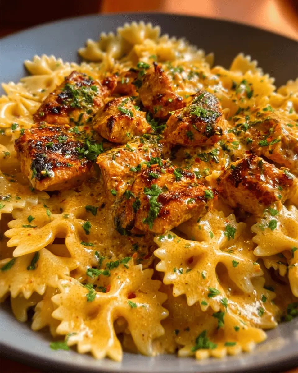 Garlic Butter Chicken: Indulgent Bowtie Pasta Delight at Home