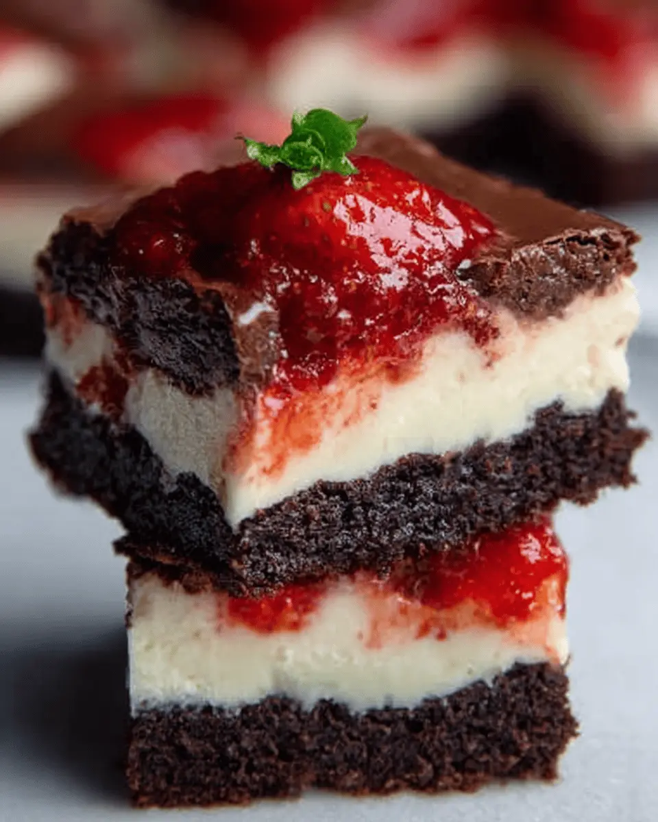 Triple-Threat Brownie Cheesecake Strawberry Dessert Delightfully Indulgent