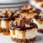 No-Bake Turtle Mini Cheesecakes