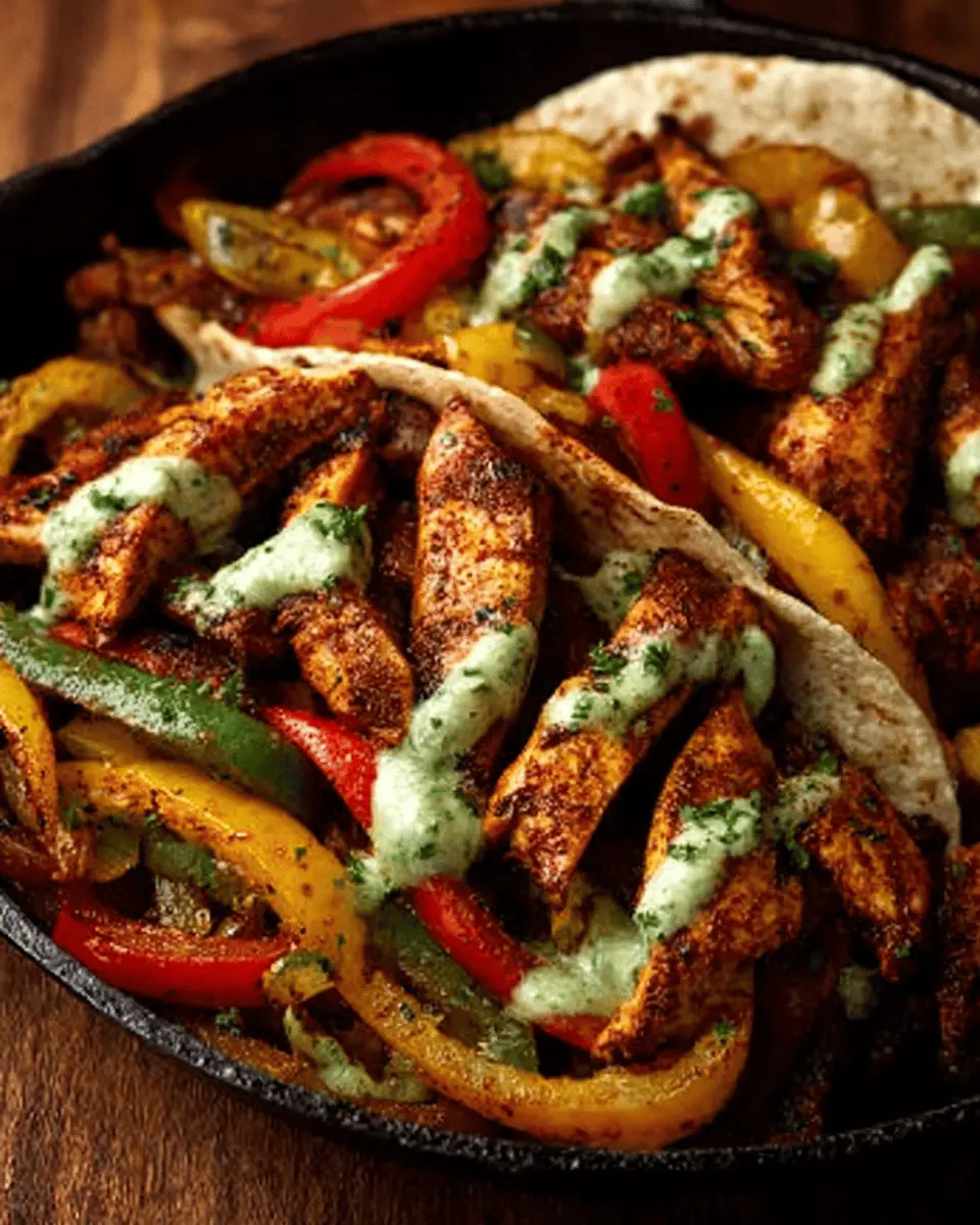 Spicy Chicken Fajitas with Creamy Jalapeño Verde Sauce: Best Recipe