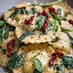 Tuscan-Inspired Creamy Ravioli with Spinach and Sun-Dried Tomatoes