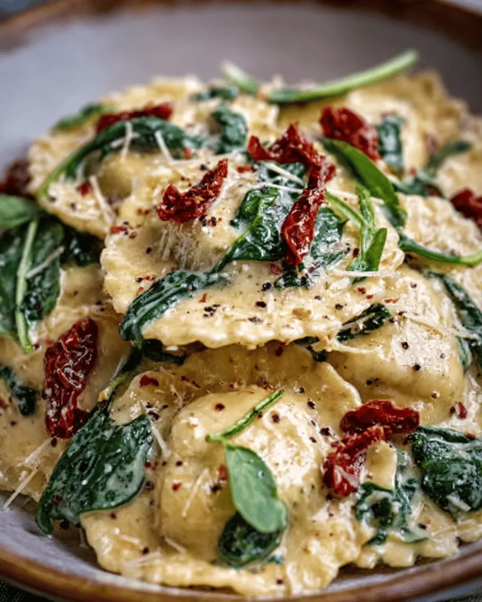 Tuscan-Inspired Creamy Ravioli: Indulgent Spinach & Sun-Dried Tomato Delight