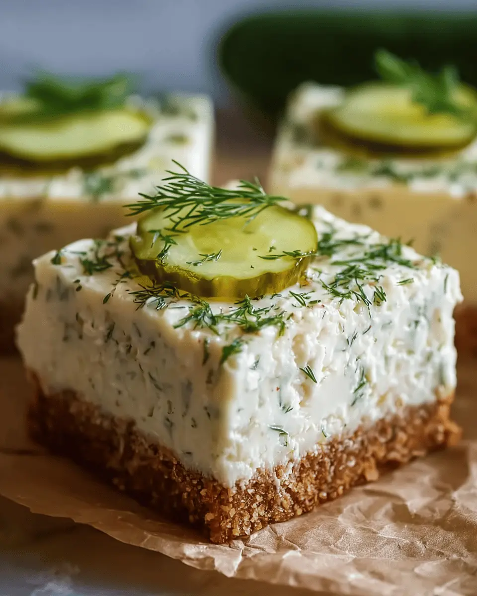 Dill Pickle Cheesecake Bars: The Best Tangy Treat for Everyone