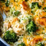 Cheesy Chicken, Rice & Broccoli Bake