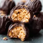 Chocolate Peanut Butter Balls with Rice Krispies