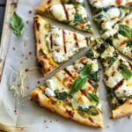 Grilled Green and White Pizza