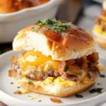 Air Fryer Sausage, Egg and Cheese Breakfast Slider