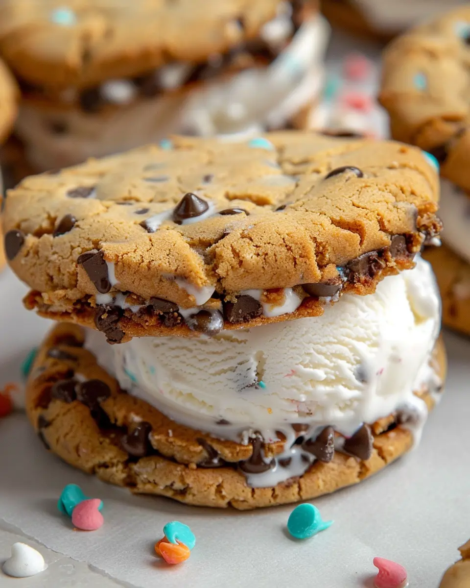 Air Fryer Chocolate Chip Cookie Ice Cream Sandwich Delight