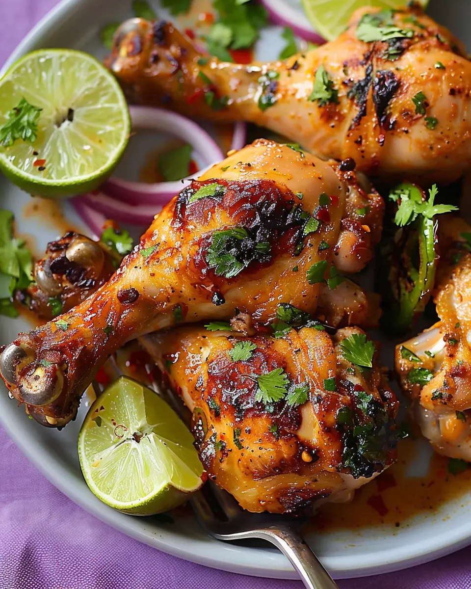 Roasted Chile Lime Chicken Legs