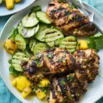 Grilled Jerk Chicken with Mango Cucumber Salad