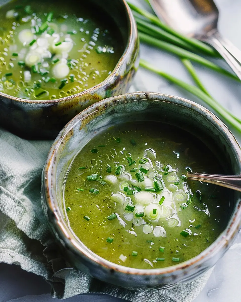Spring Onion Soup Delight with Turkey Bacon and Chicken Ham