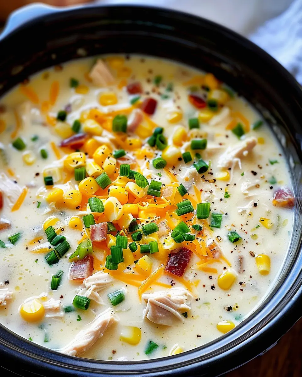 Crockpot Chicken Corn Chowder: Easy Comfort Food with Turkey Bacon