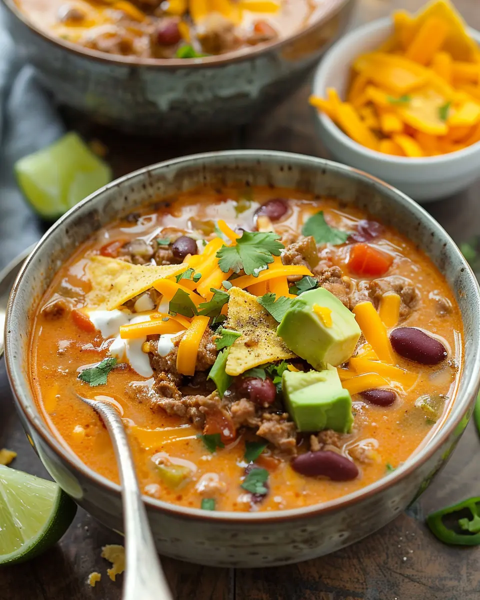Creamy Beef Taco Soup Recipe for an Indulgent Family Feast