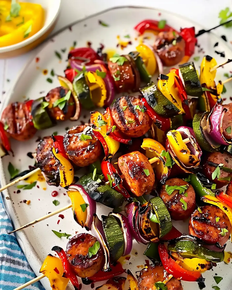 Ultimate Veggie Kebabs with Smoked Sausage: A Flavorful Delight