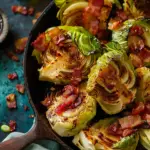 Skillet-Roasted Cabbage Wedges With Hot Bacon Dressing