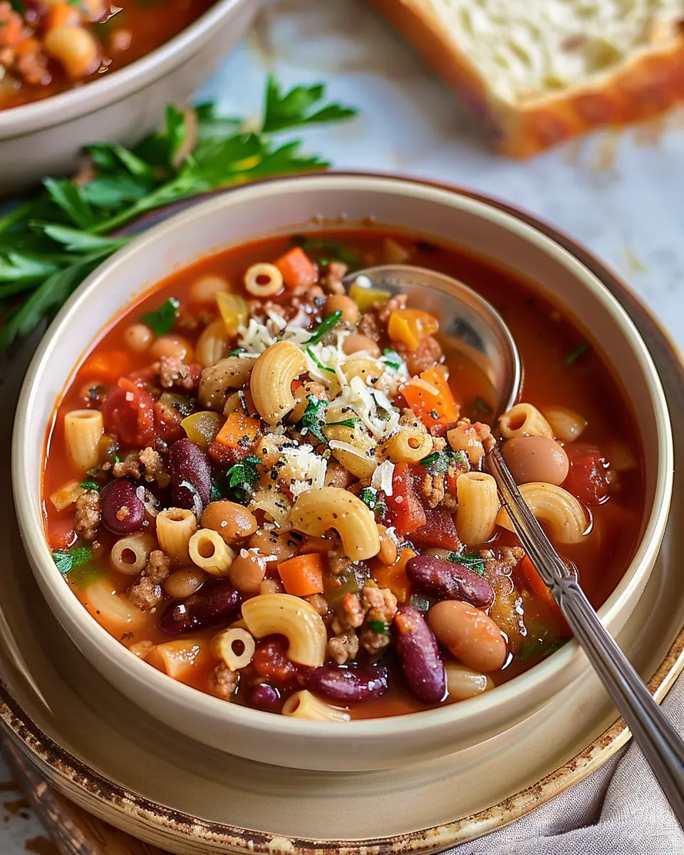 Olive Garden Pasta e Fagioli: Easy Comfort with Turkey Bacon and Chicken Ham