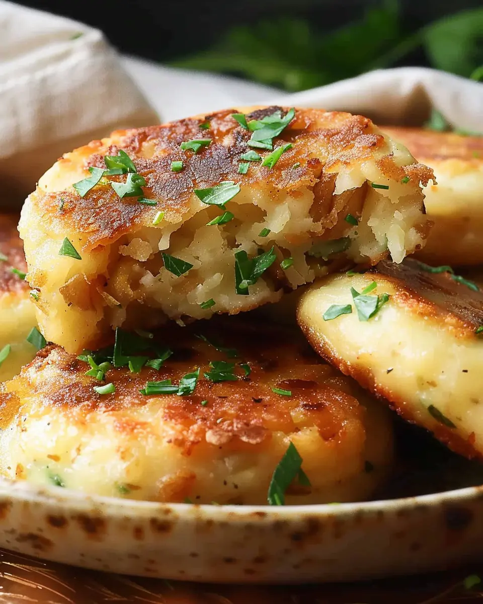 Quick Easy Stuffed Potato Cakes with Turkey Bacon and Chicken Ham