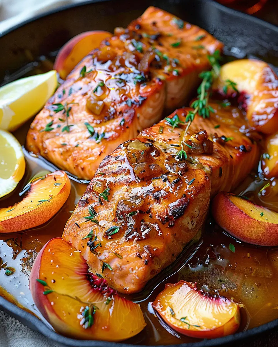 Bourbon Peach Roasted Salmon: A Juicy Family Favorite Recipe