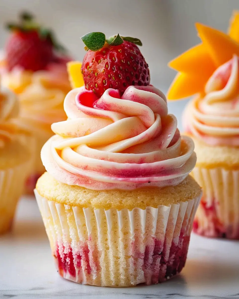 Mango Strawberry Sunset Cupcakes: Easy Recipe for Joyful Baking